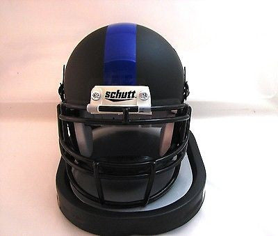 duke black helmet football Duke Blue Devils Matte Black Helmet with Blue Logo Schutt Mini Helmet – Engine30Sports