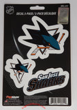 San Jose Sharks Die Cut Decal Sheet - 3 Decals