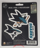 San Jose Sharks Die Cut Decal Sheet - 3 Decals