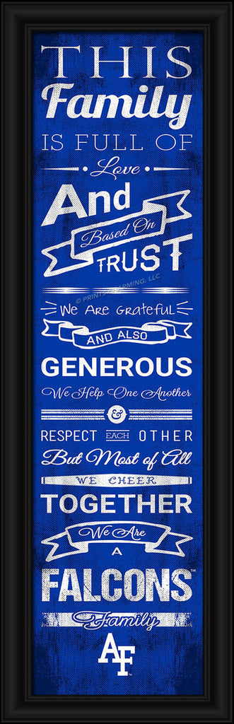 Air Force Falcons 8"x24" Family Cheer Print