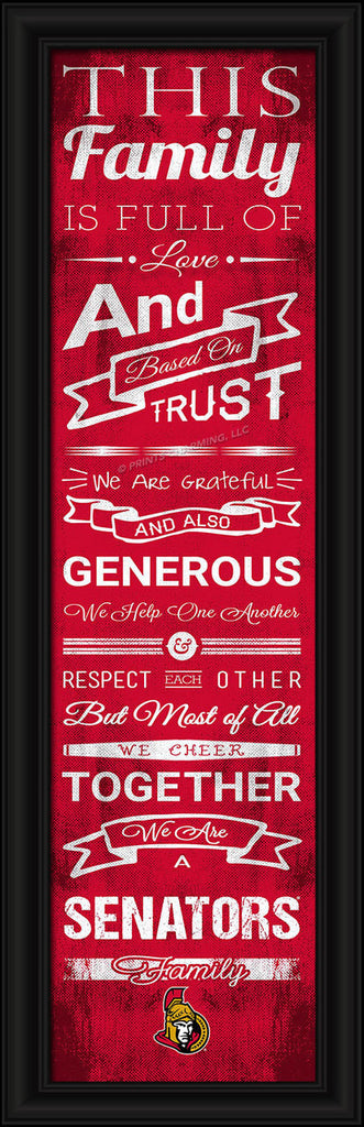 Ottawa Senators 8"x24" Family Cheer Print