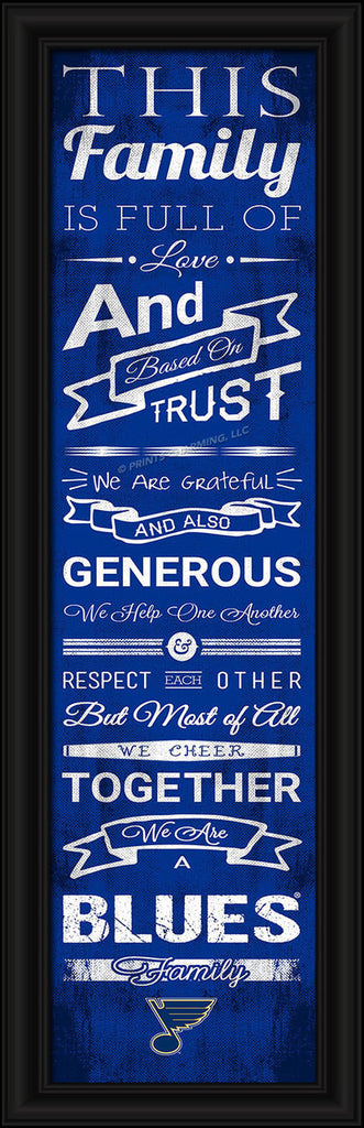 St. Louis Blues 8"x24" Family Cheer Print