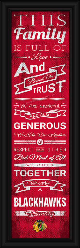 Chicago Blackhawks 8"x24" Family Cheer Print