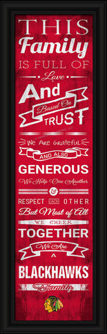 Chicago Blackhawks 8"x24" Family Cheer Print