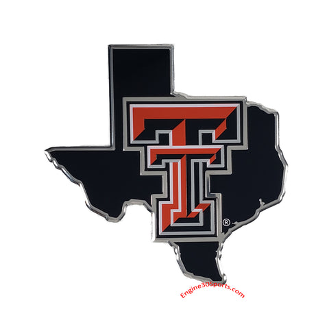 Texas Tech Red Raiders Die Cut Color Auto Emblem - State Outline