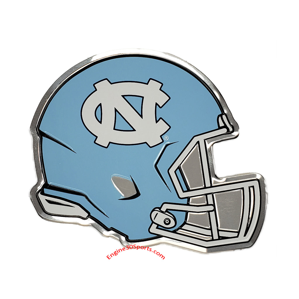 North Carolina Tar Heels Die Cut Color Helmet Auto Emblem - White NC