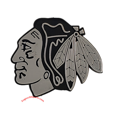 Chicago Blackhawks Die Cut Silver Auto Emblem