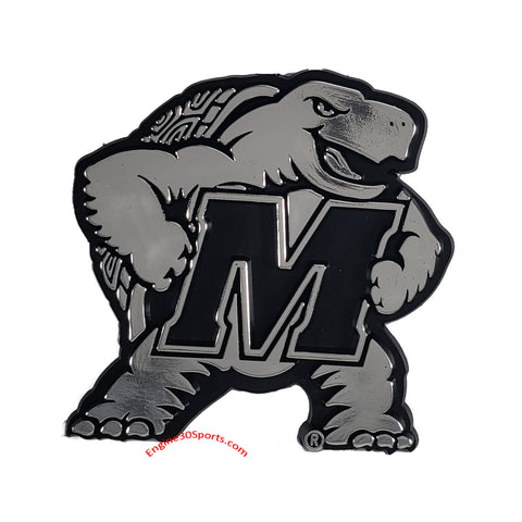 Maryland Terrapins Die Cut Silver Auto Emblem