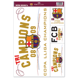 FC Barcelona 2008-09 Tri Campions 11"x17" Multi Decal Sheet