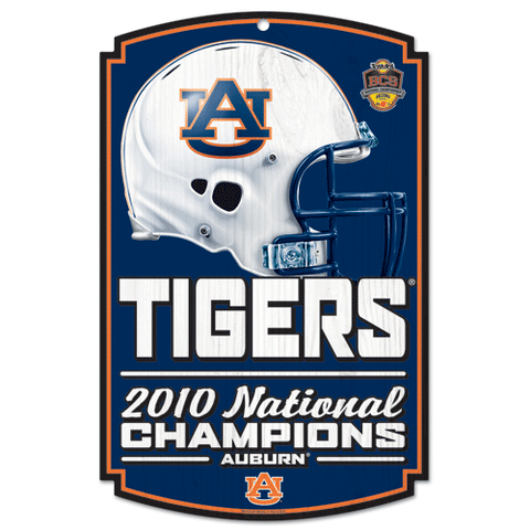 Auburn Tigers 2010 Football National Champions 11"x17" Wood Sign