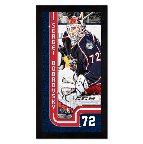 Columbus Blue Jackets Sergei Bobrovsky 13" x 7" Framed Print