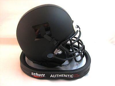 Duke Blue Devils Matte Black Helmet with Black Logo Schutt Mini Helmet - Alternate 1