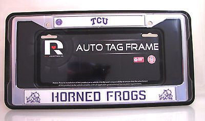 TCU Horned Frogs 6"x12" Chrome License Plate Frame