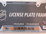San Jose Sharks 6"x12" Metal License Plate Frame
