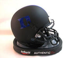 Duke Blue Devils Matte Black Helmet with Blue Logo Schutt Mini Helmet - Alternate 3