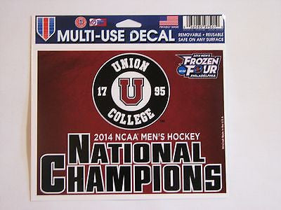 Union College Dutchmen 2014 Men's Hockey National Champions 5"x6" Decal