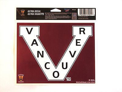 Vancouver Canucks Retro V Logo 5"x6" Decal