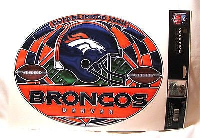 Denver Broncos 11"x17" Stained Glass Style Ultra Decal Sheet