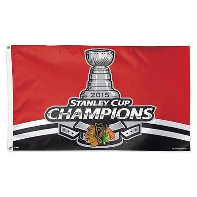 Chicago Blackhawks 2015 Stanley Cup Champions Deluxe 3'x5' Flag