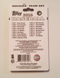 Colorado Rockies 2016 Topps Team Set