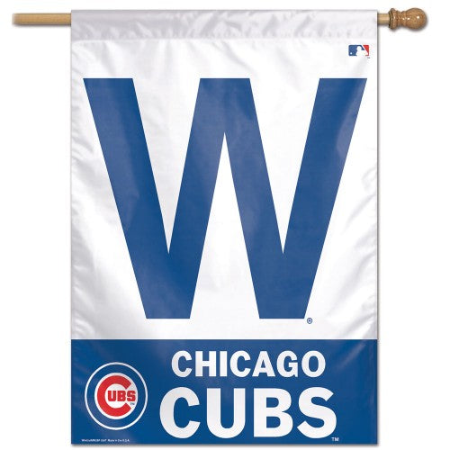 Chicago Cubs 28" x 40" Vertical Flag - W Logo