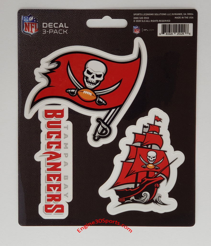 Tampa Bay Buccaneers Cut Decal Sheet - 3 Decals