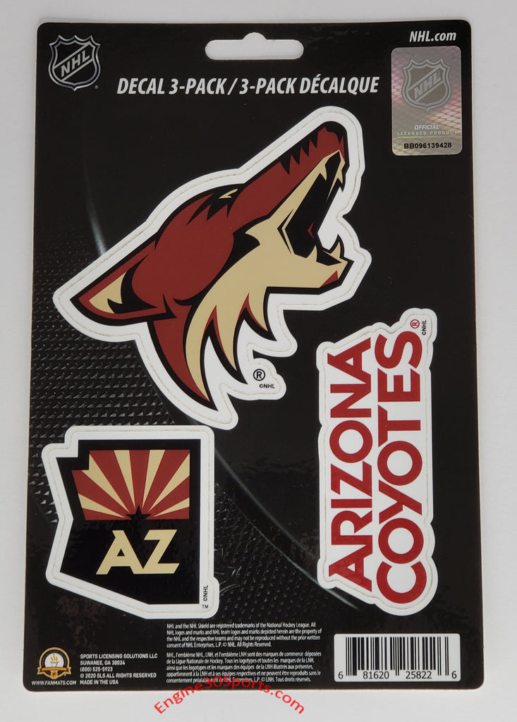 Arizona Coyotes Die Cut Decal Sheet - 3 Decals