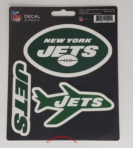 New York Jets Die Cut Decal Sheet - 3 Decals