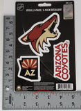 Arizona Coyotes Die Cut Decal Sheet - 3 Decals