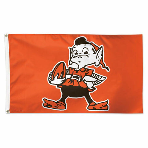 Cleveland Browns Deluxe 3'x5' Flag - Brownie The Elf Logo