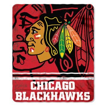 Chicago Blackhawks 50"x60" Rolled Fleece Throw Blanket - Fade Away Design