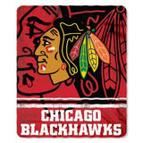Chicago Blackhawks 50"x60" Rolled Fleece Throw Blanket - Fade Away Design
