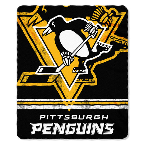 Pittsburgh Penguins 50"x60" Rolled Fleece Throw Blanket - Fade Away Design