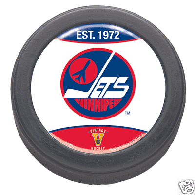 Winnipeg Jets Retro Logo Domed Hockey Puck