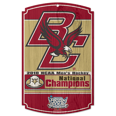 Boston College Eagles 2010 Hockey National Champions 11"x17" Wood Sign