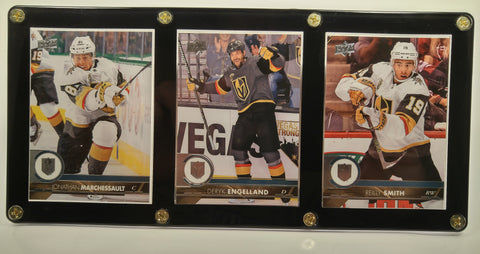 Vegas Golden Knights Marchessault, Engelland, & Smith Cards In 3 Card Holder