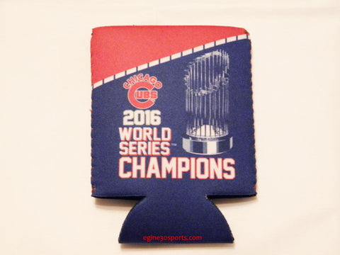 Chicago Cubs World Series Champions Can Holder - Red & Blue with Trophy