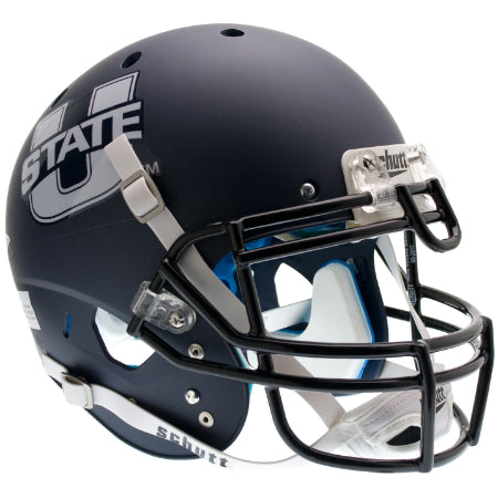 Utah State Aggies Matte Navy Schutt XP Authentic Helmet - Alternate 1
