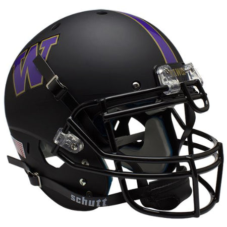 Washington Huskies Matte Black Schutt XP Authentic Helmet - Alternate 1