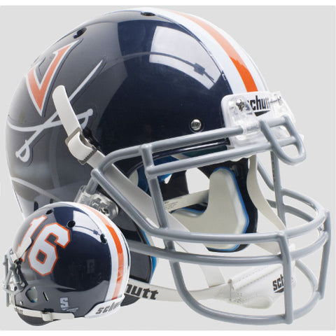Virginia Cavaliers Blue 16 Schutt XP Authentic Helmet - Alternate 7