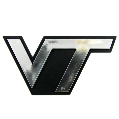 Virginia Tech Hokies Die Cut Silver Auto Emblem