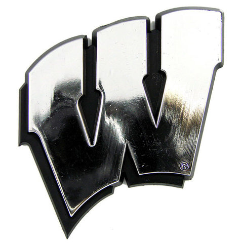 Wisconsin Badgers Die Cut Silver Auto Emblem