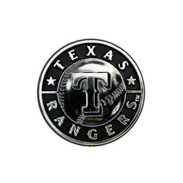 Texas Rangers Die Cut Silver Auto Emblem