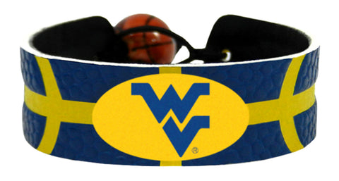 West Virginia Mountaineers Team Color Basketball Bracelet