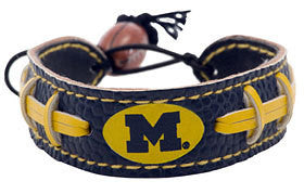 Michigan Wolverines Team Color Football Bracelet