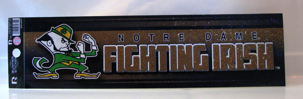 Notre Dame Fighting Irish Bumper Sticker - Glitter