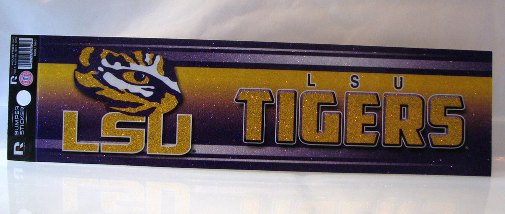 LSU Tigers Bumper Sticker - Glitter