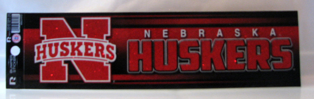 Nebraska Cornhuskers Bumper Sticker - Glitter