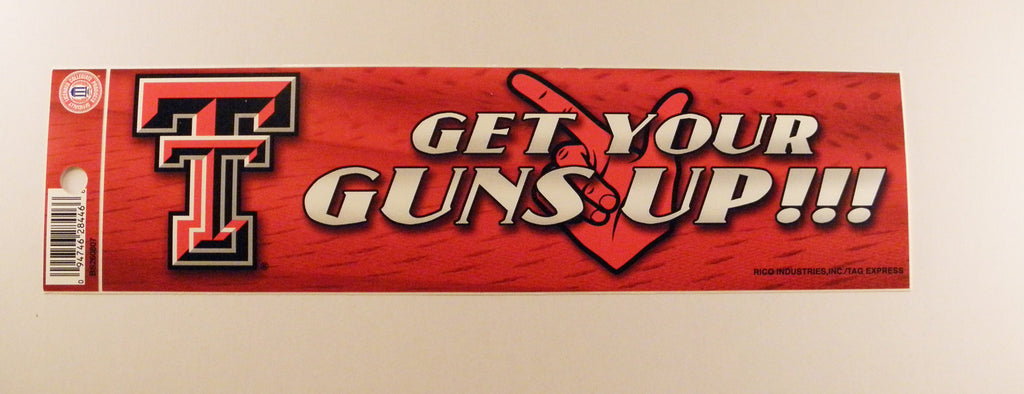Texas Tech Red Raiders Bumper Sticker - Guns Up