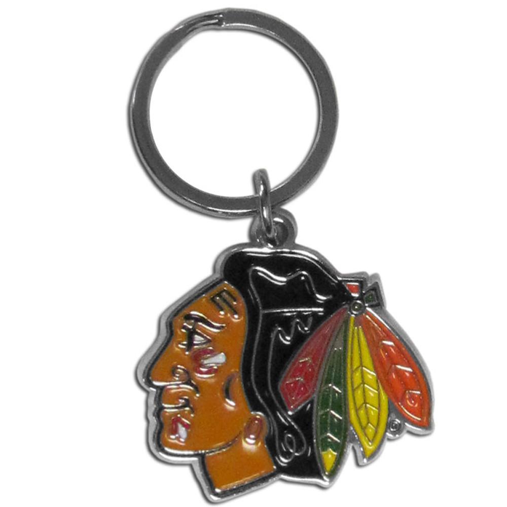 Chicago Blackhawks Chrome Logo Cut Keychain